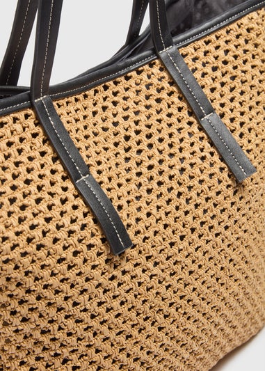 Natural Straw Beach Tote Bag