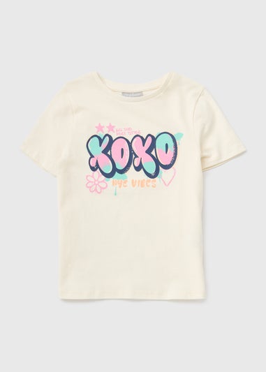 Girls Cream XOXO T-Shirt (7-15yrs)