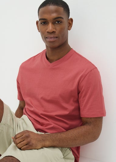 Coral Essential  V-Neck T-Shirt