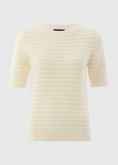 Et Vous Stone Pointelle Short Sleeve Jumper