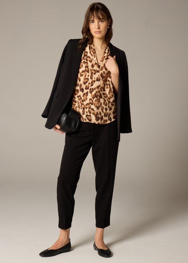 Et Vous Brown Leopard Print Airflow Blouse