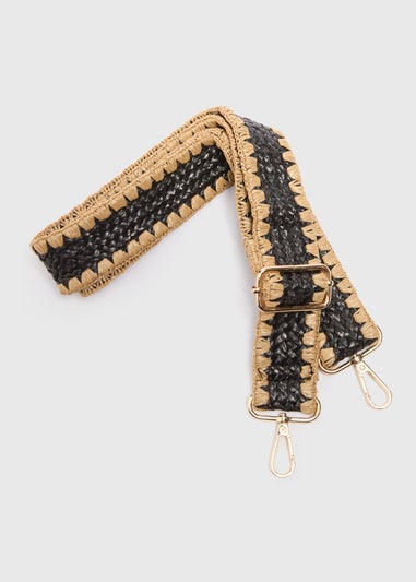 Black Raffia Bag Strap