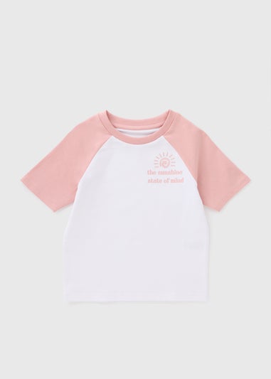 Girls Pink Raglan T-Shirt (7-15yrs)