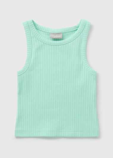 Girls Turquoise Ribbed Vest (7-15yrs)