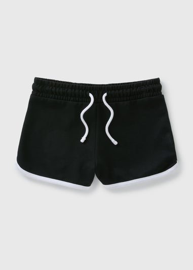 Girls Black Runner Shorts (7-15yrs)