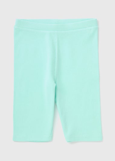 Girls Turquoise Ribbed Shorts (7-15yrs)