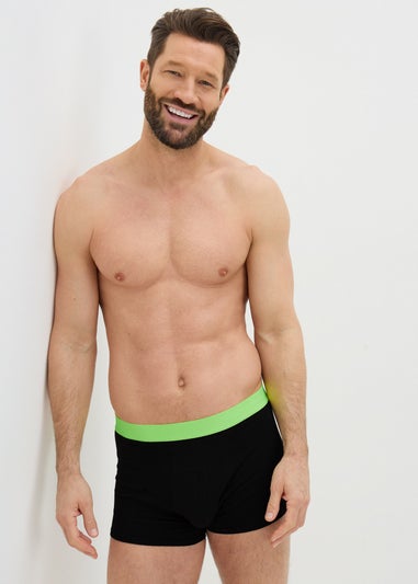 5 Pack Black Neon Waistband Hipsters