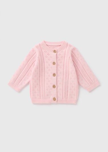 Baby Pink Stitch Cardigan (Newborn-23mths)