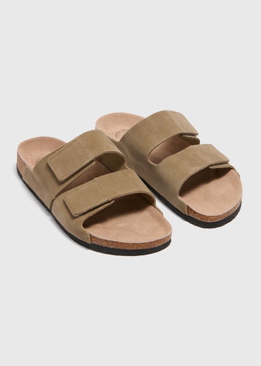 Stone Suede Sliders