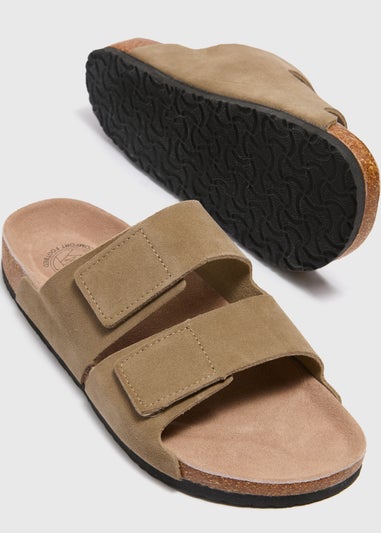 Stone Suede Sliders