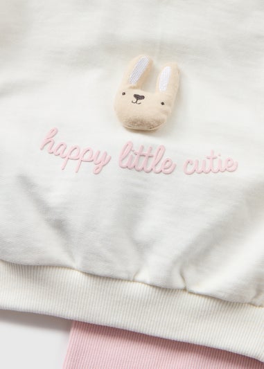 Baby Pink Bunny Sweatshirt & Legging Set (Newborn-23mths)