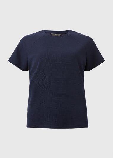 Navy Waffle Raglan Sleeve T-Shirt