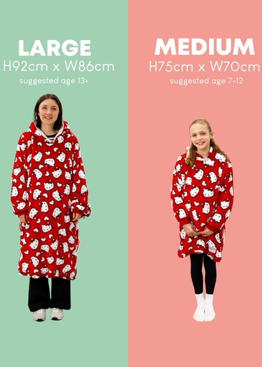 Hello Kitty Love Hearts Wearable Hooded Fleece