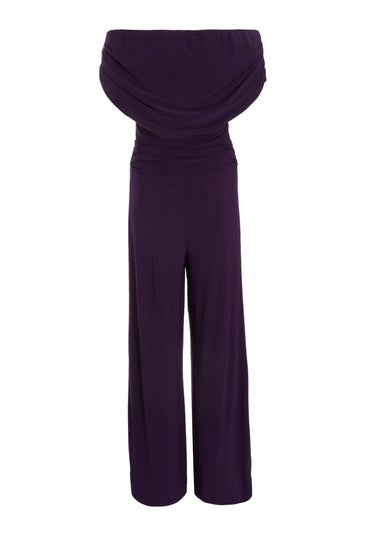 Quiz Purple Bardot Palazzo Jumpsuit