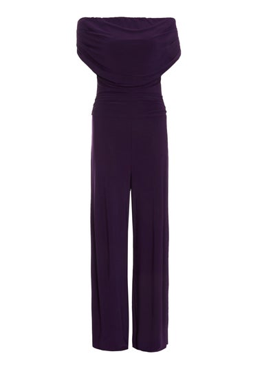 Quiz Purple Bardot Palazzo Jumpsuit