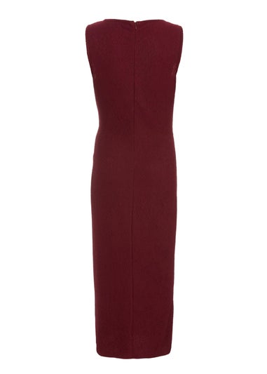 Quiz Burgundy Sleeveless Ruched Midaxi Dress