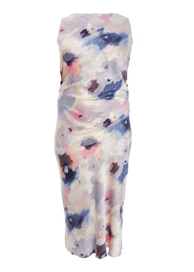 Quiz Multi Curve Marble Print Maxi Dress