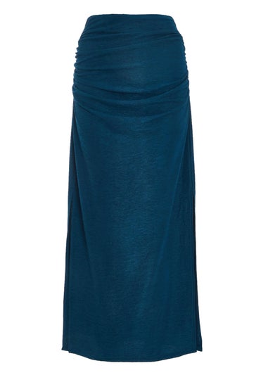 Quiz Teal Ruched Midaxi Skirt