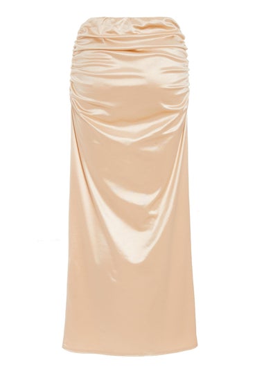 Quiz Cream Satin Maxi Skirt