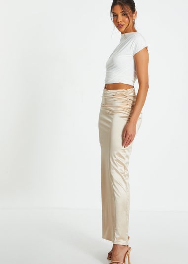 Quiz Cream Satin Maxi Skirt