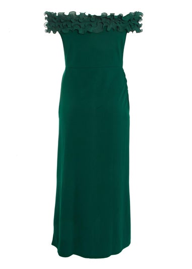 Quiz Green Curve Bardot Maxi Dress