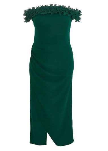 Quiz Green Curve Bardot Maxi Dress