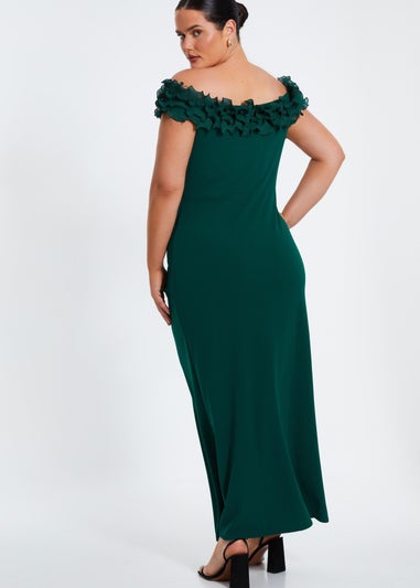 Quiz Green Curve Bardot Maxi Dress