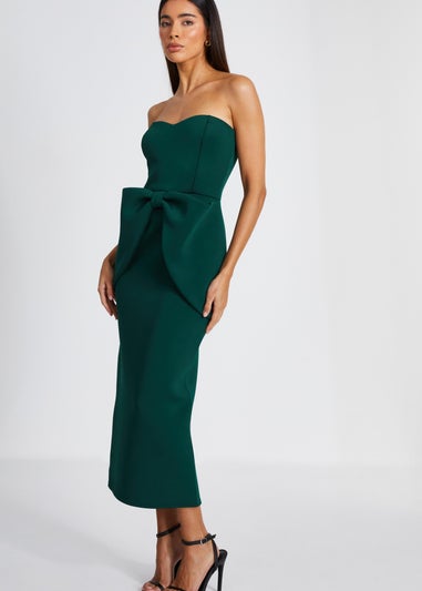 Quiz Green Bow Midaxi Dress