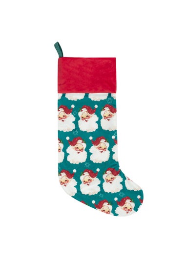 Evans Lichfield Vintage Santa Velvet Christmas Stocking