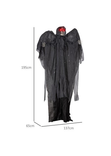 HOMCOM Winged Grim Reaper Outdoor Halloween Decoration (195cm 77")