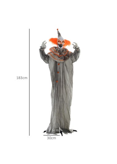 HOMCOM Orange Classic Clown Outdoor Halloween Decoration (183cm 72")
