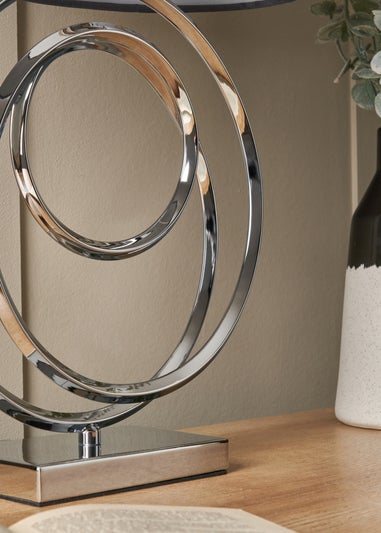 BHS Chrome Swirl Base Table Lamp (55cm x 37cm)