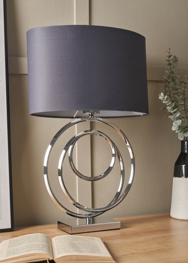 BHS Chrome Swirl Base Table Lamp (55cm x 37cm)