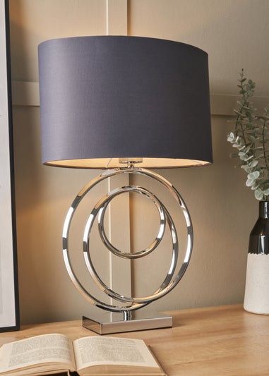 BHS Chrome Swirl Base Table Lamp (55cm x 37cm)