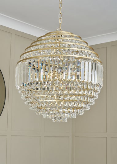 BHS Antique Brass Paladina Large Ball Ceiling Pendant (70-160cm x 50cm)