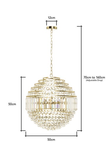 BHS Antique Brass Paladina Large Ball Ceiling Pendant (70-160cm x 50cm)