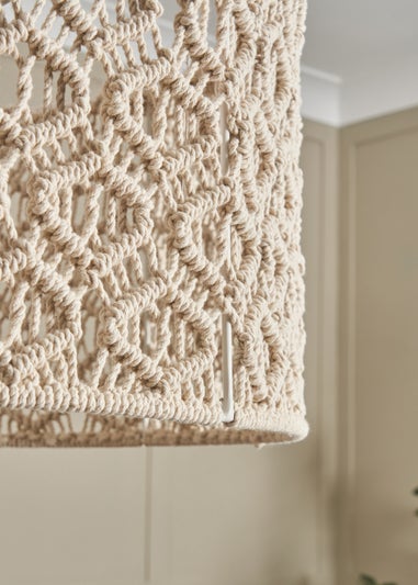 BHS Ivory Large Macrame Easyfit Shade (26cm x 47cm)