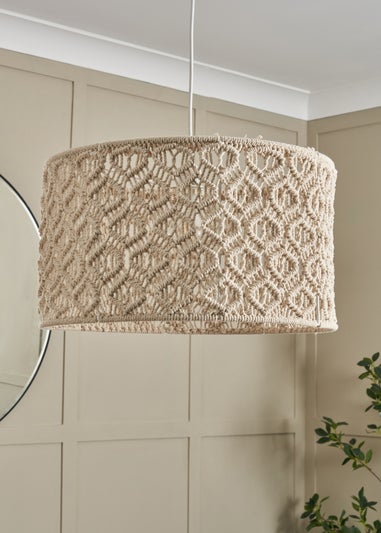 BHS Ivory Large Macrame Easyfit Shade (26cm x 47cm)