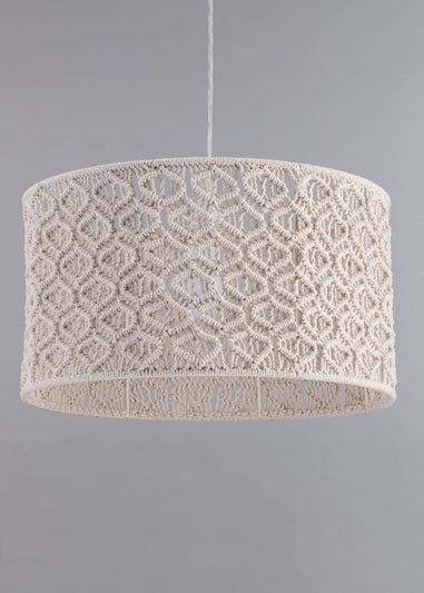 BHS Ivory Large Macrame Easyfit Shade (26cm x 47cm)