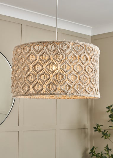 BHS Ivory Large Macrame Easyfit Shade (26cm x 47cm)