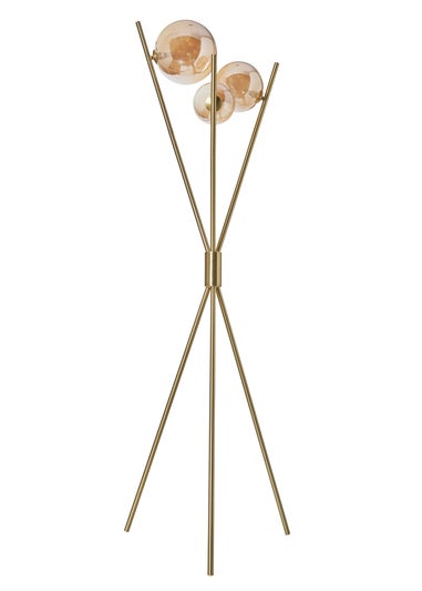 BHS Antique Brass Lincoln Tripod 3 Light Floor Lamp (156cm x 56cm)