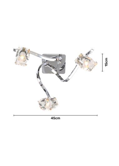 BHS Chrome Bella Flush Ceiling 3 Light (15cm x 45cm)