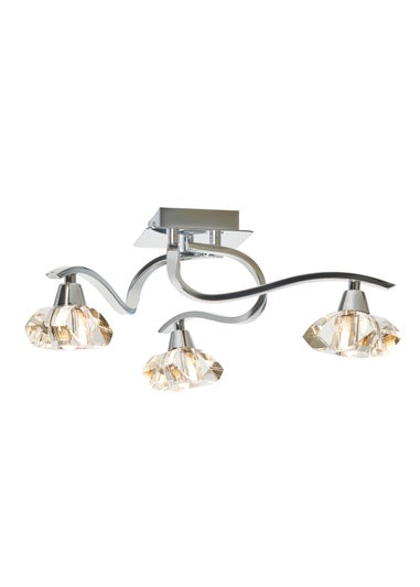 BHS Chrome Bella Flush Ceiling 3 Light (15cm x 45cm)