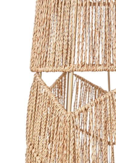 BHS Natural Jute Woven String Floor Lamp (110cm x 33cm)