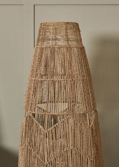 BHS Natural Jute Woven String Floor Lamp (110cm x 33cm)