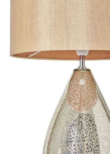 BHS Champagne Renley Crackle Table Lamp (53cm x 32cm)