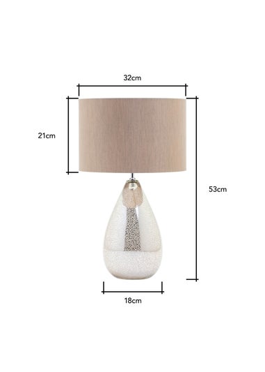 BHS Champagne Renley Crackle Table Lamp (53cm x 32cm)