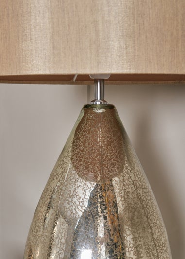 BHS Champagne Renley Crackle Table Lamp (53cm x 32cm)