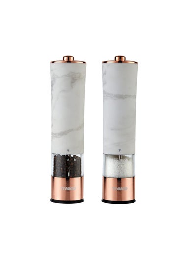 Tower Marble White And Rose Gold Electric Salt & Pepper Mill