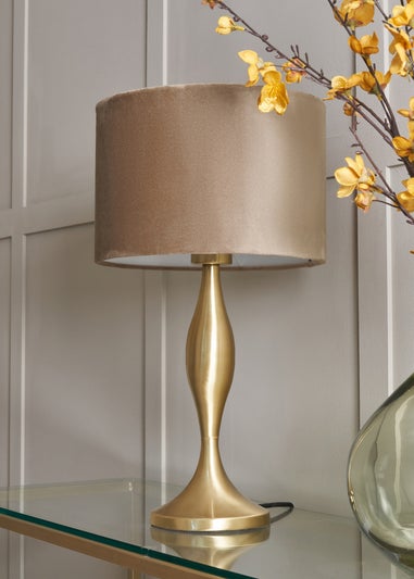 BHS Antique Brass Calais Spun Metal Table Lamp (48cm x 26cm)